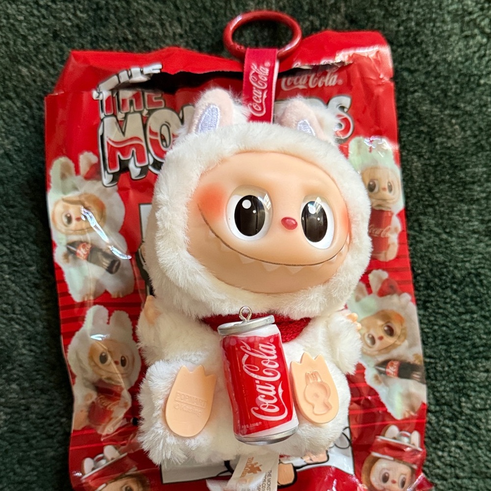 Lafufu Coca-Cola Red and White Plush Toy with Can